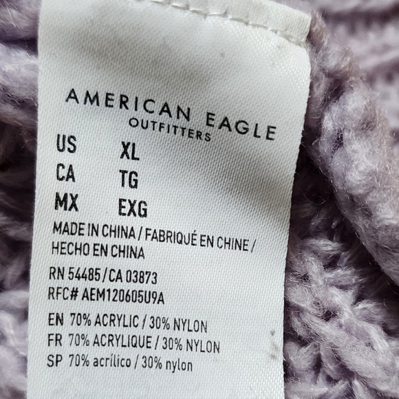 American Eagle Cozy Knit Lavender Sweater in Lavender Oversize XL - Picture 4 of 8